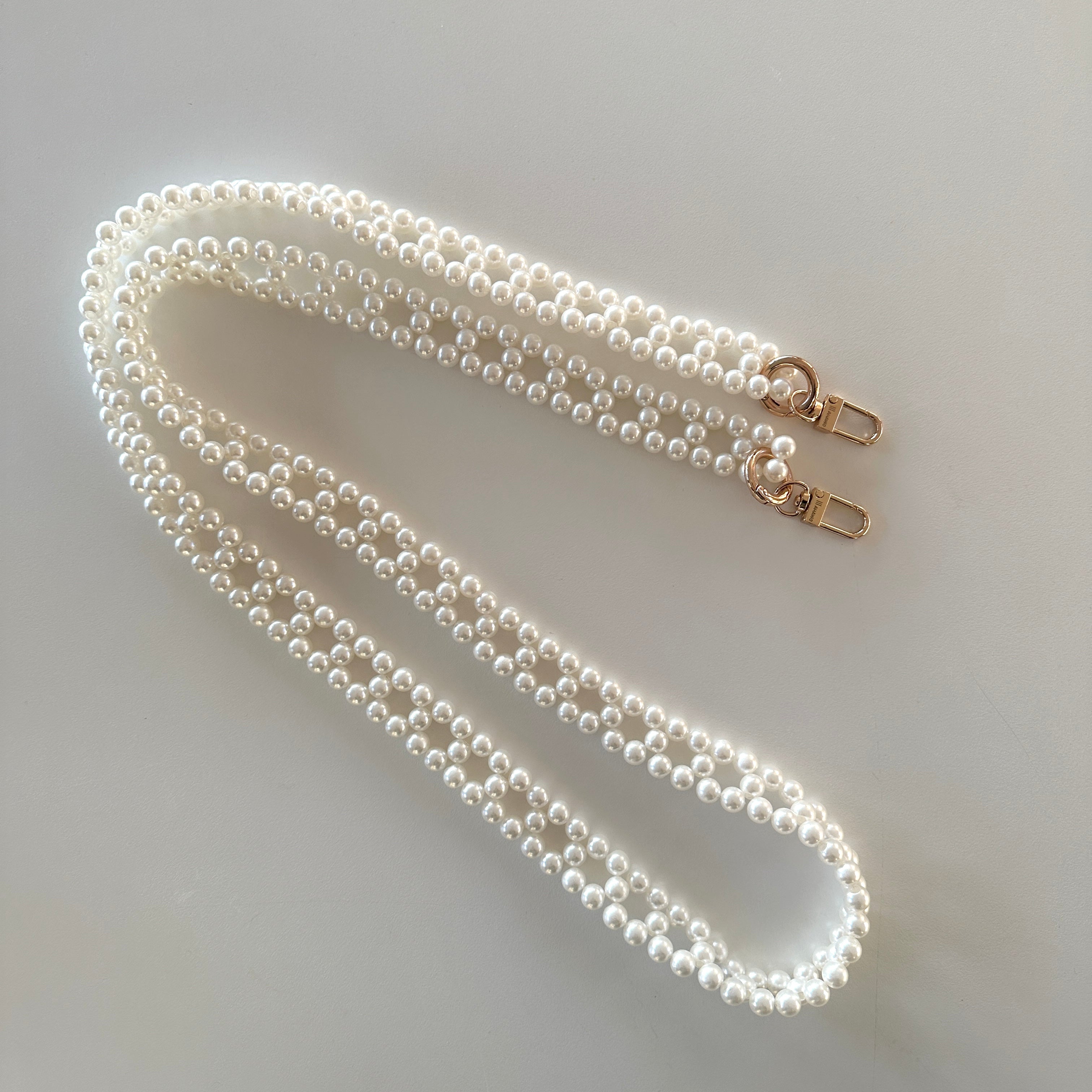 Long Pearl Strap White