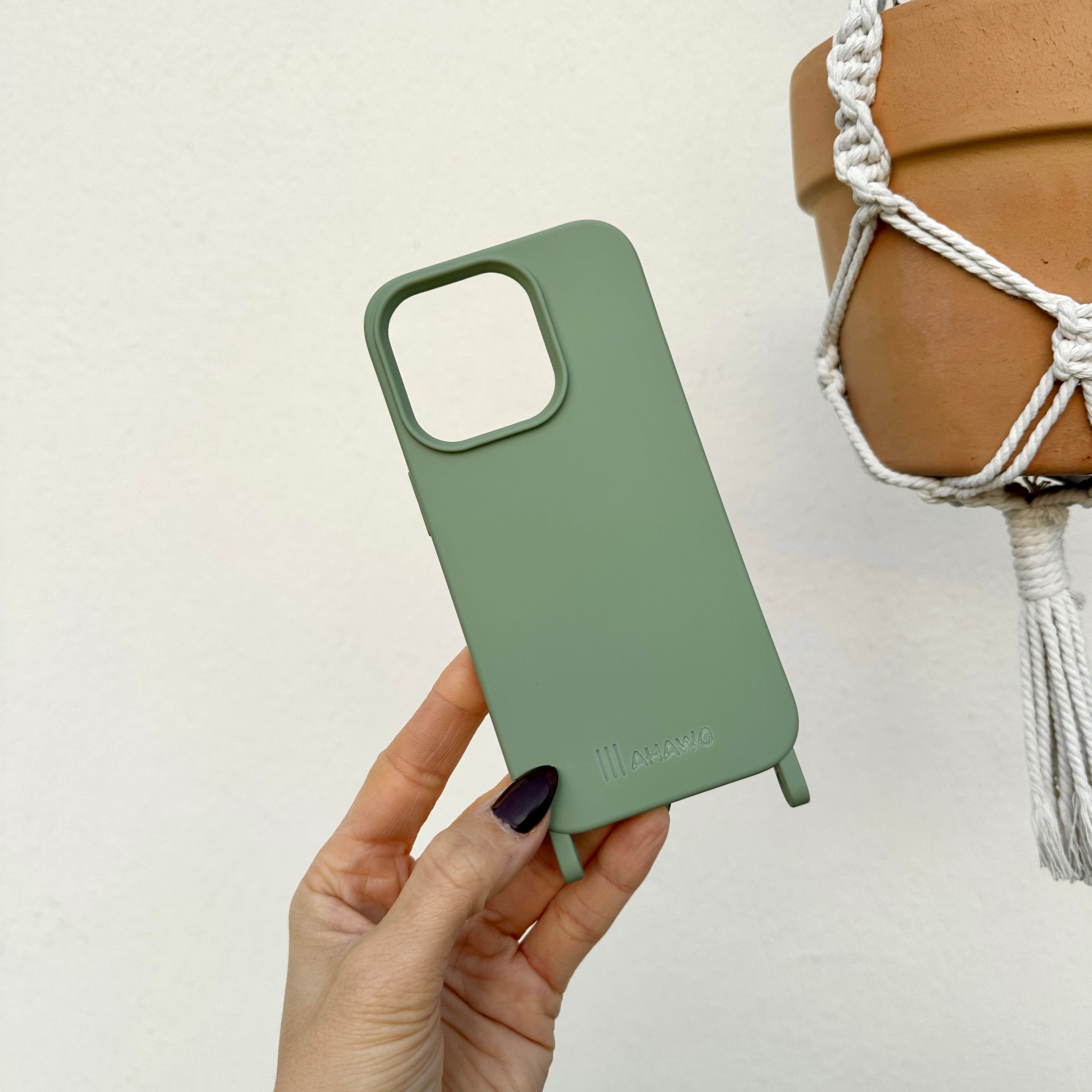 Phone Case with Eyelets Sage Green