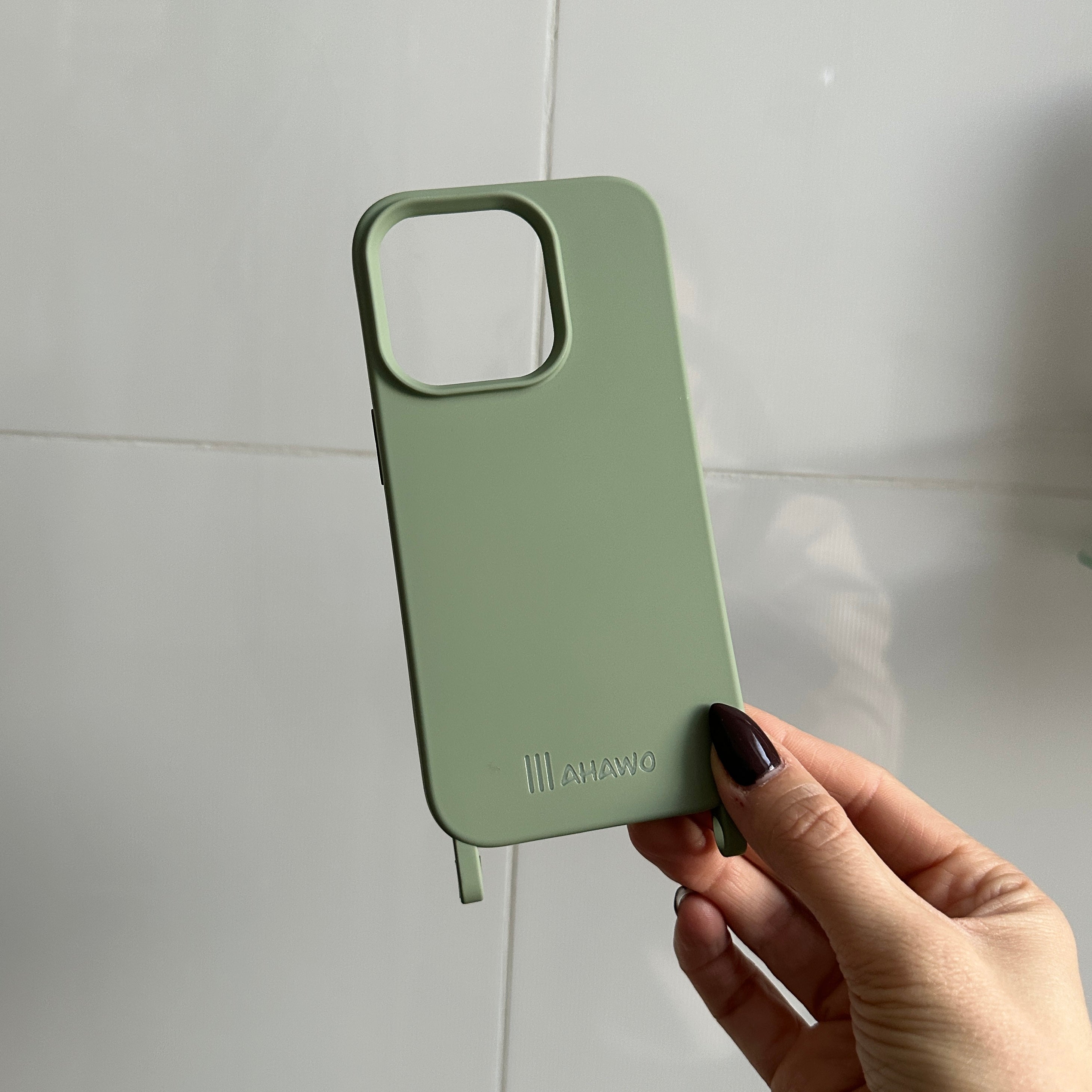 Phone Case with Eyelets Sage Green