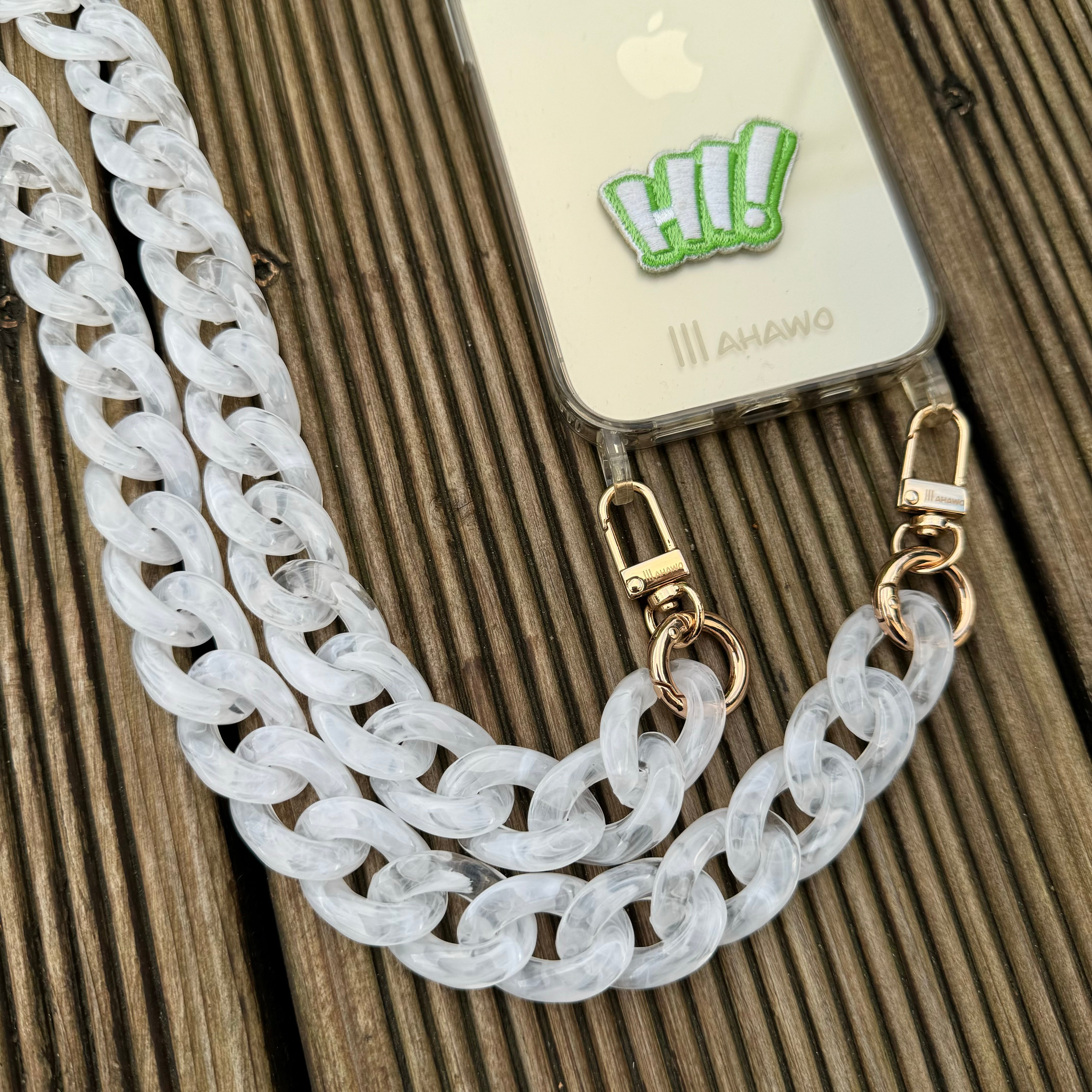 Lange Chain Handykette Weiß