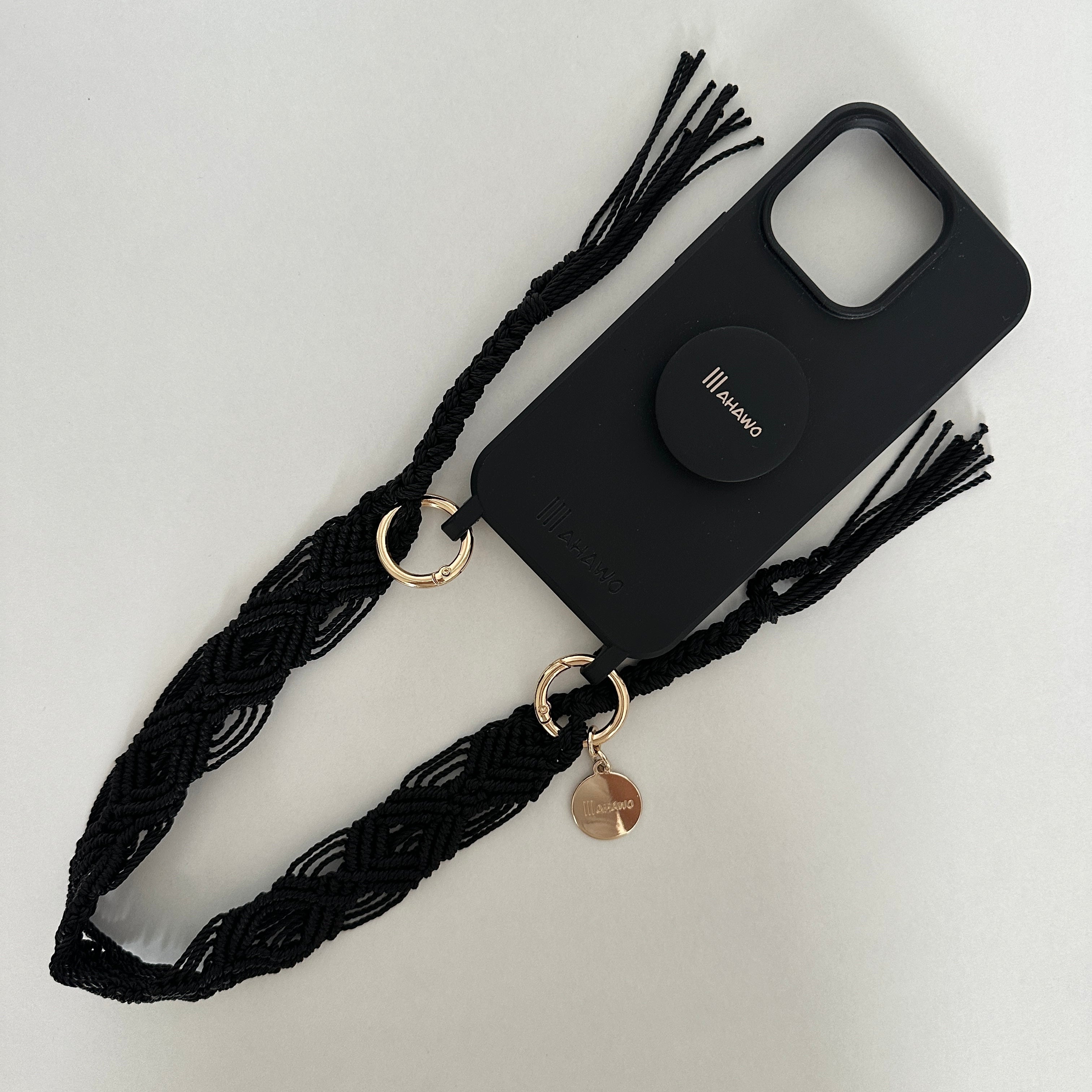 Short Phone Strap "Black Pearl"