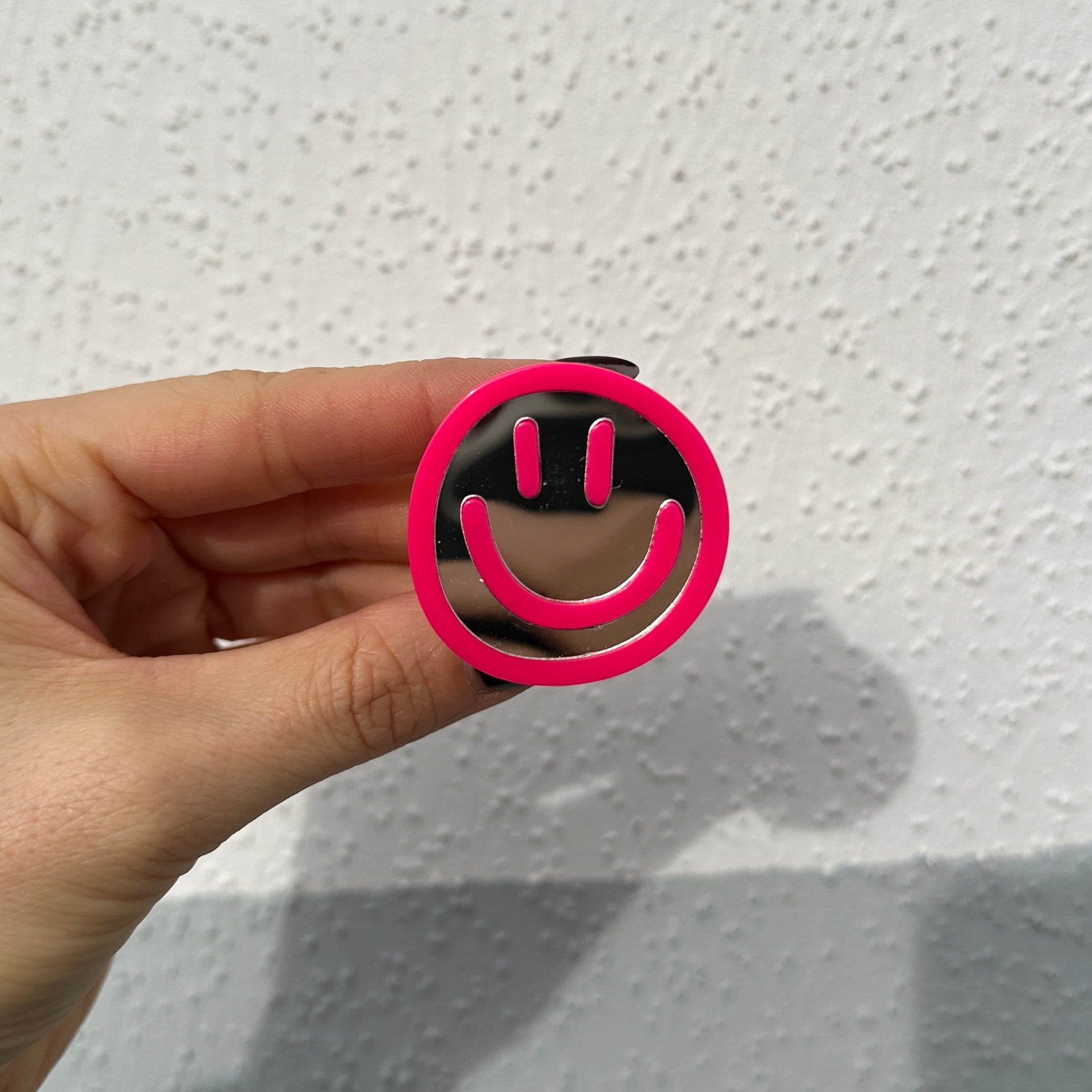 Phone Pop Holder Smiley Pink