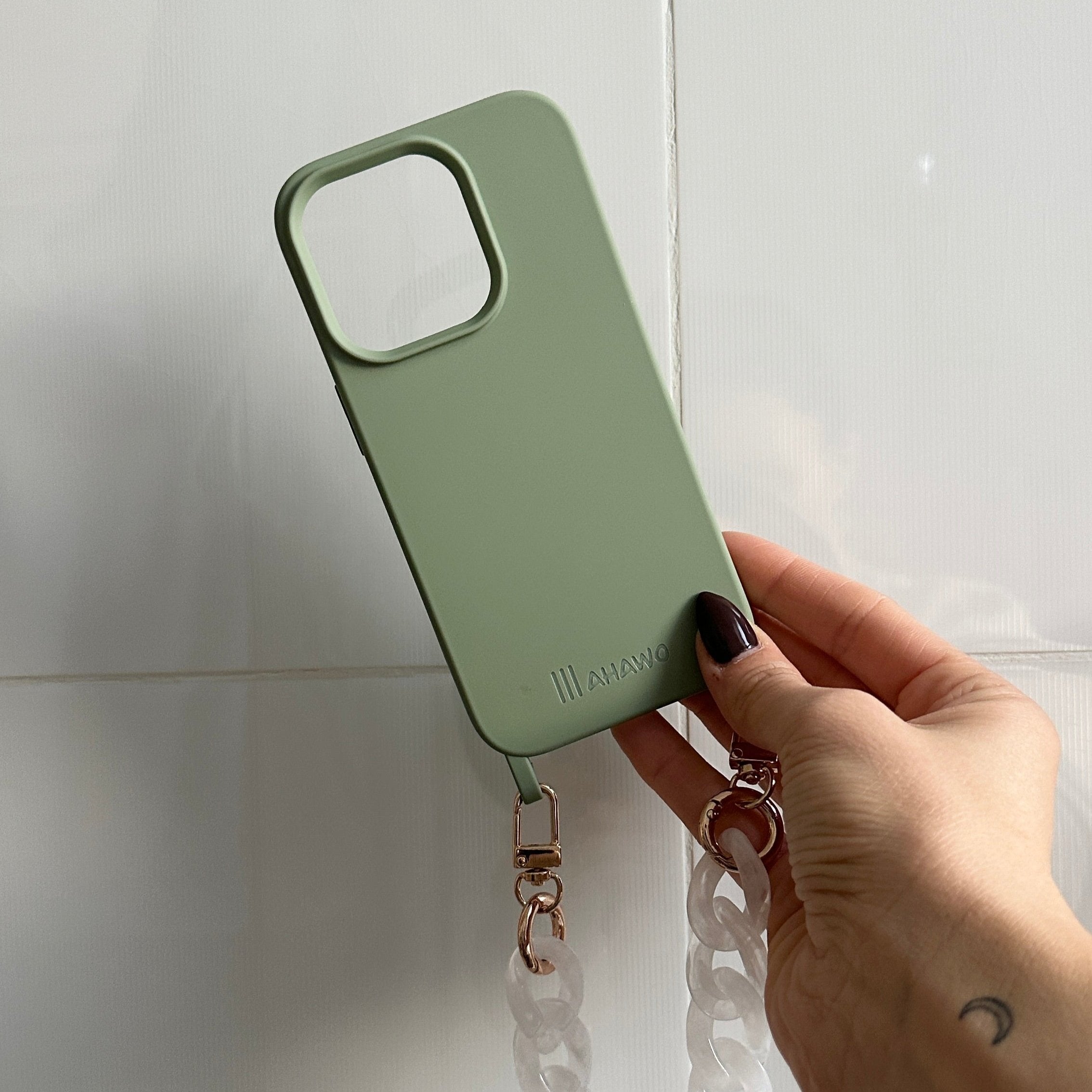 Phone Case with Eyelets Sage Green