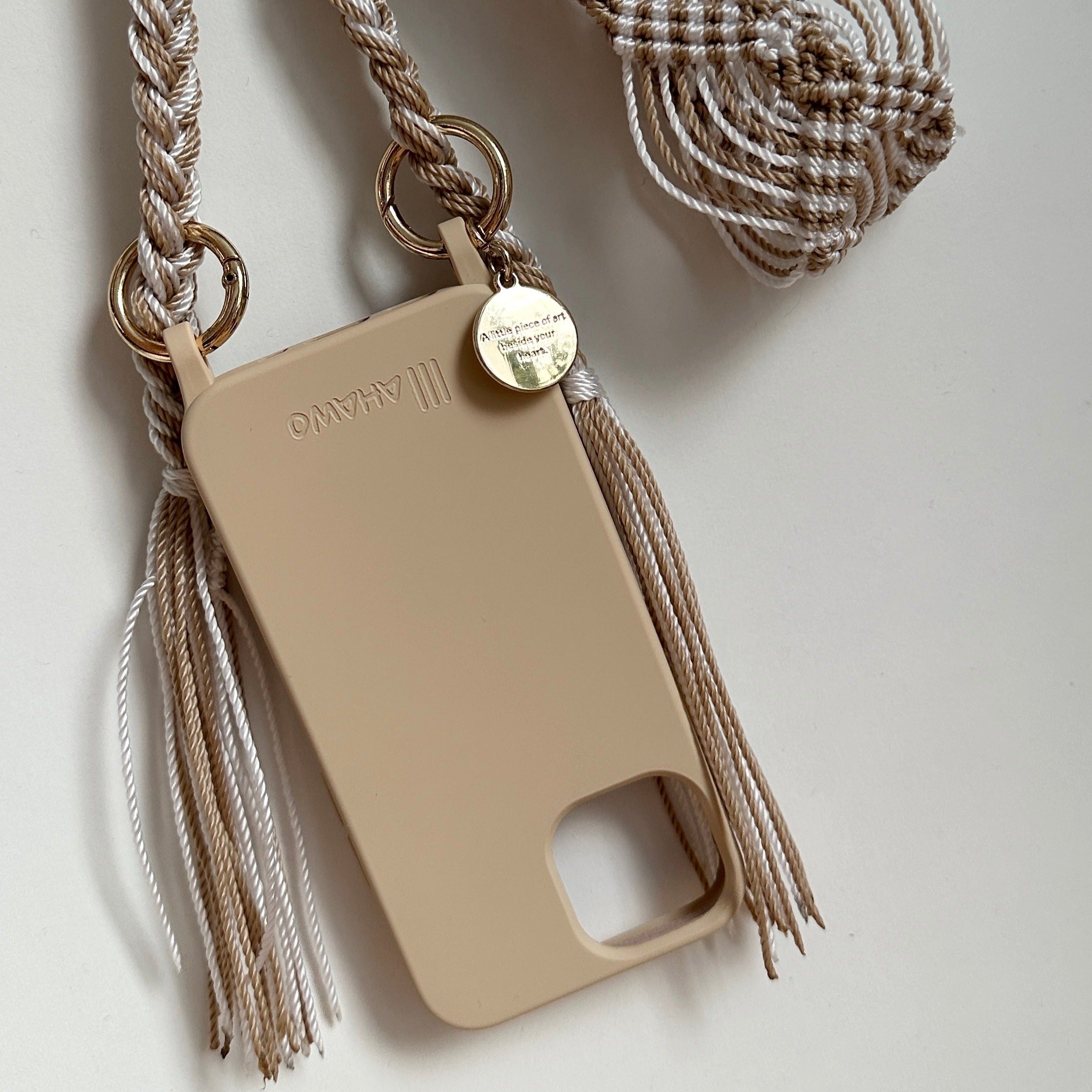 Phone Case with Eyelets Beige