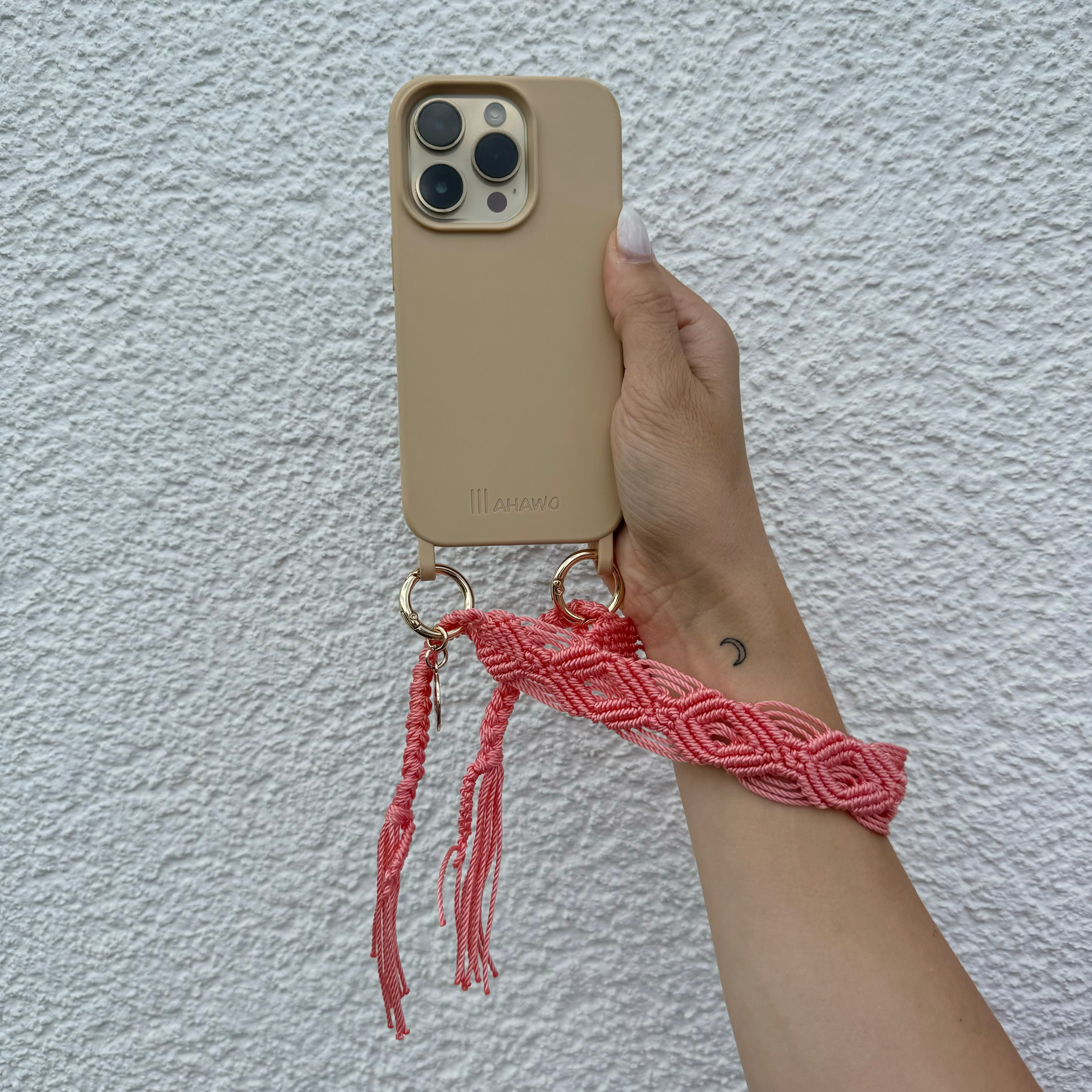 Short Phone Strap "Salmon Splash"