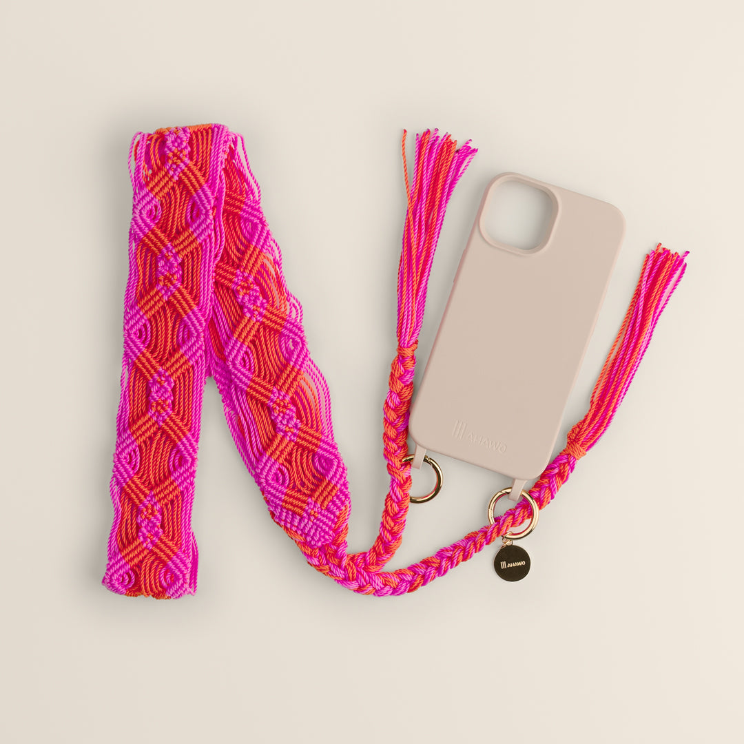 Pink Fire Phone Strap