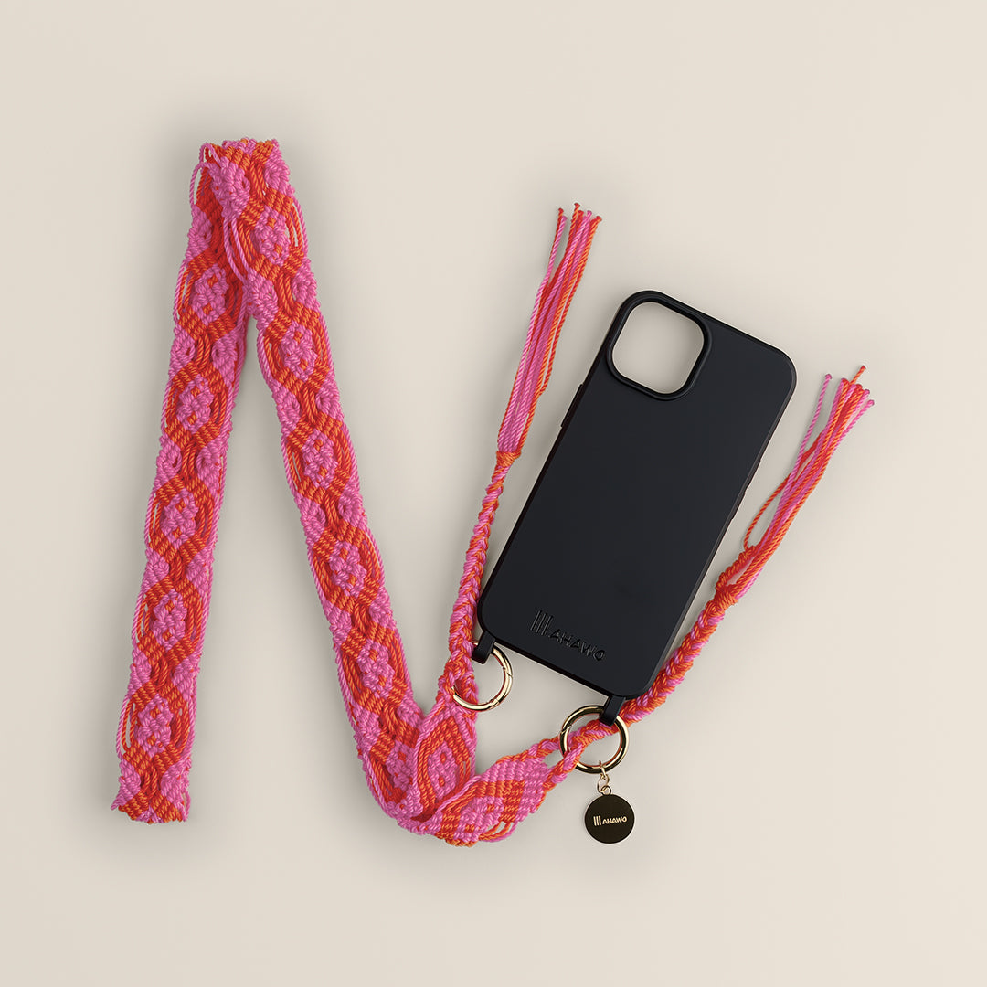 Pink Fire Slim Phone Strap