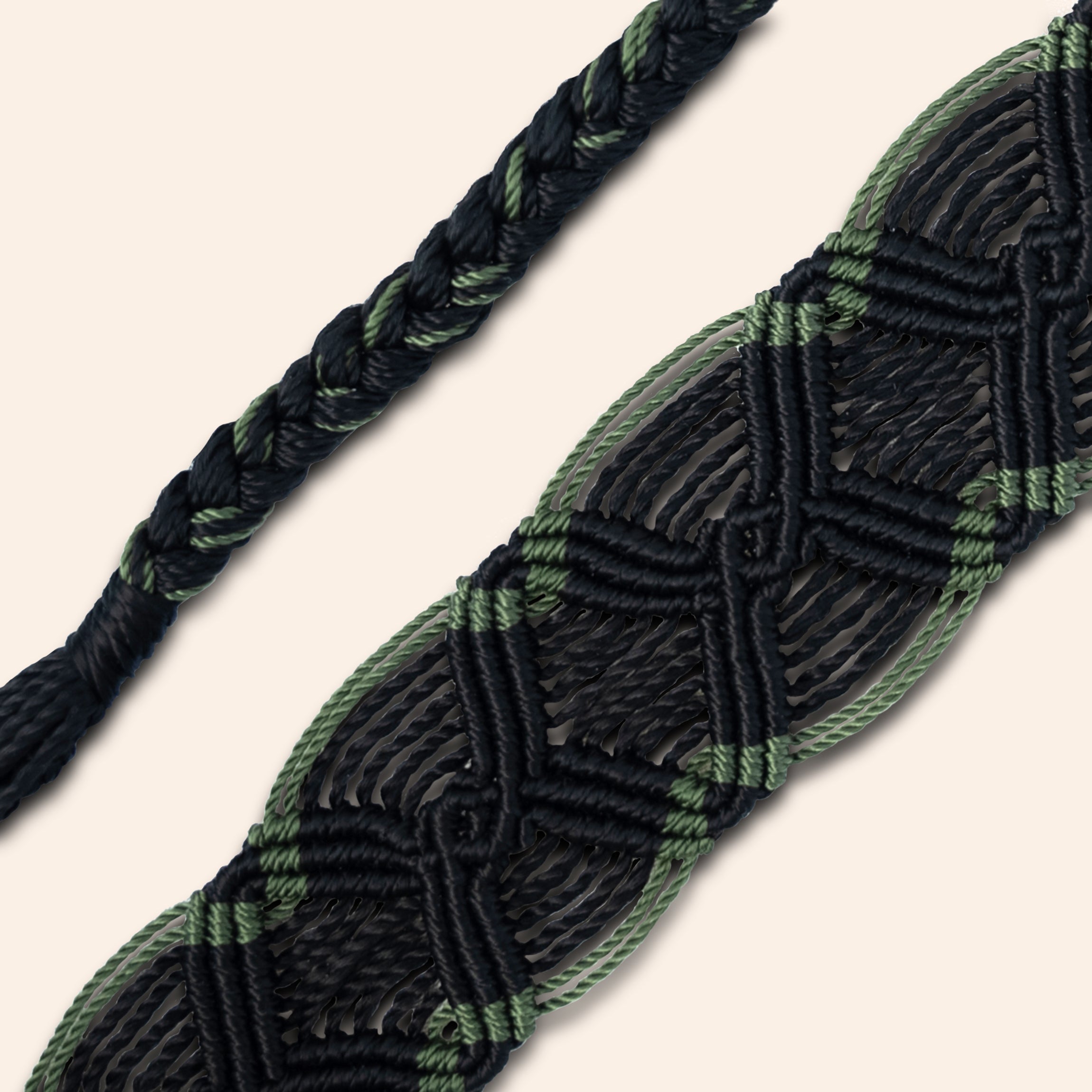 black and green phone and bag strap